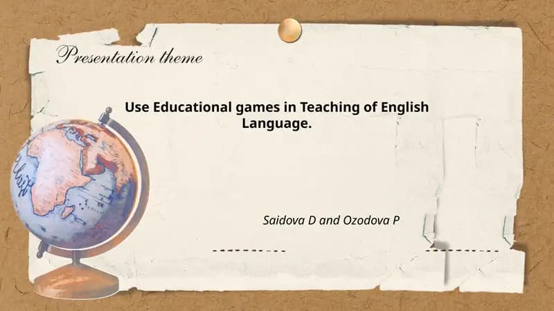 Educational games for Teaching English Language