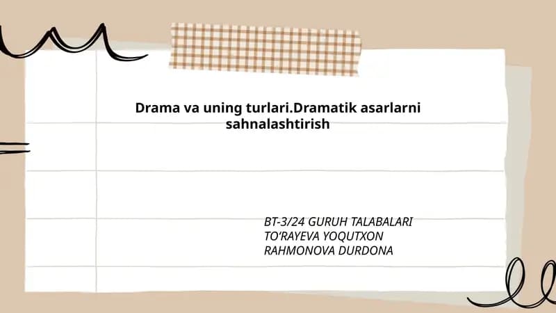 Drama va uning turlari