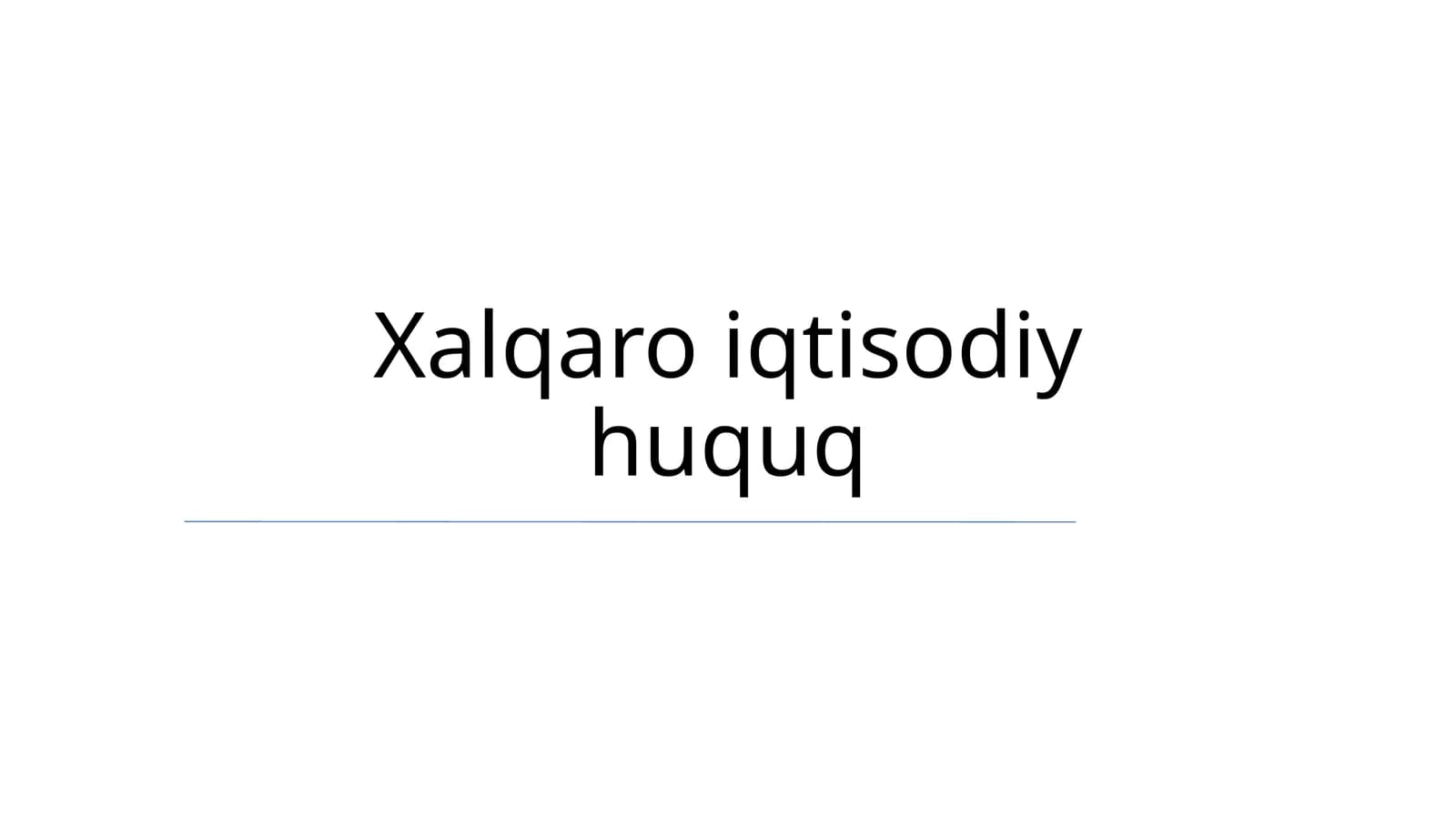 Xalqaro iqtisodiy huquq