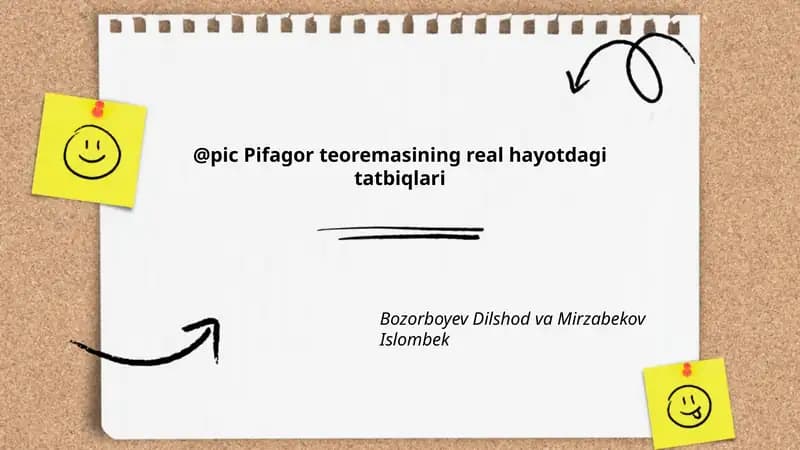 Pifagor teoremasining real hayotdagi tatbiqlari