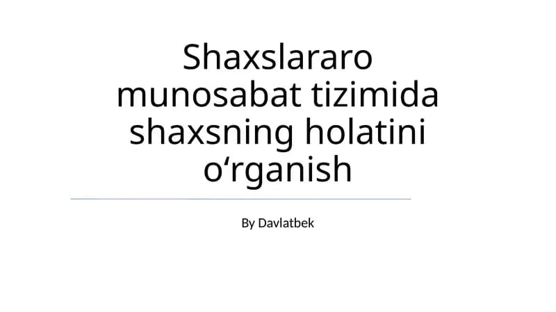 Holatni aniqlash