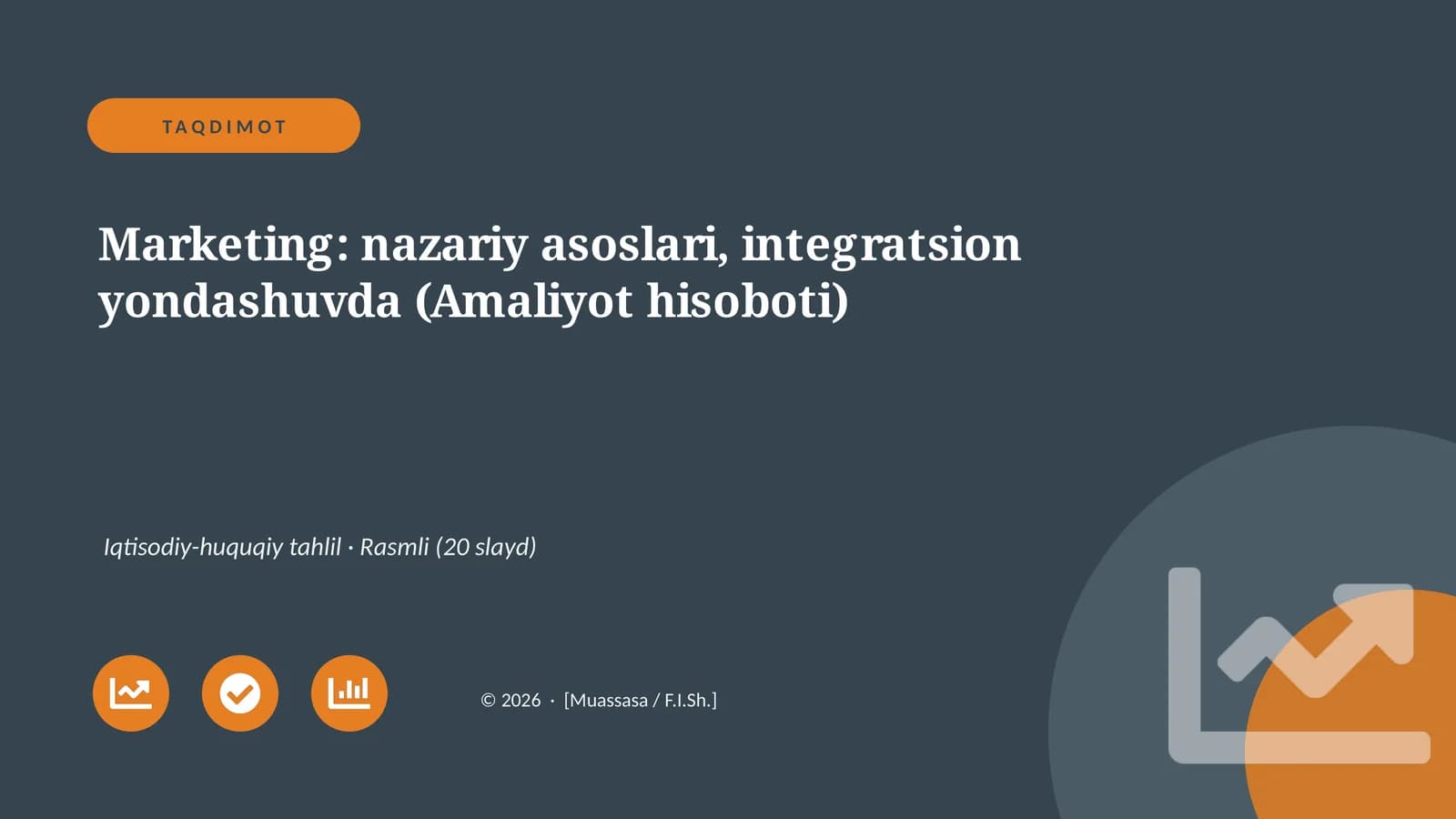 Marketing: nazariy asoslari, integratsion yondashuvda (Amaliyot hisoboti)