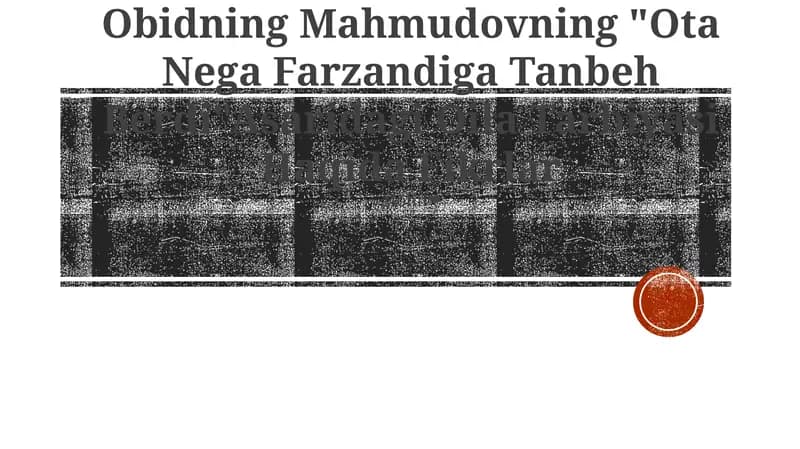 Ota Nega Farzandiga Tanbeh Berdi