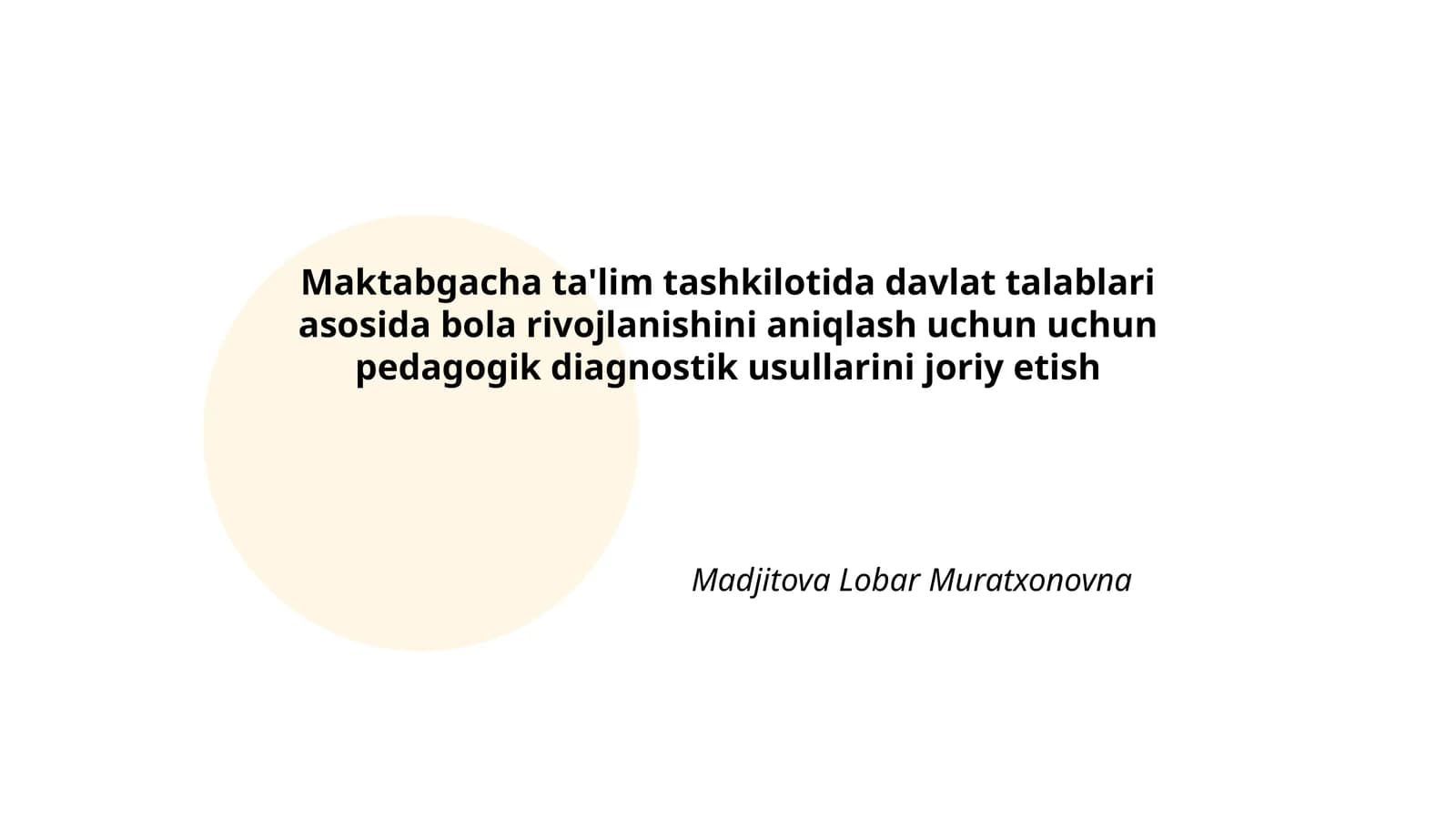Pedagogik diagnostik usullari