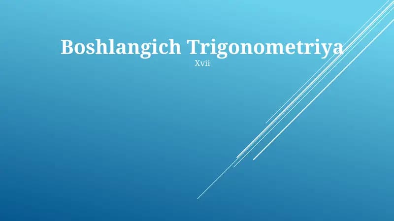 Boshlangich Trigonometriya
