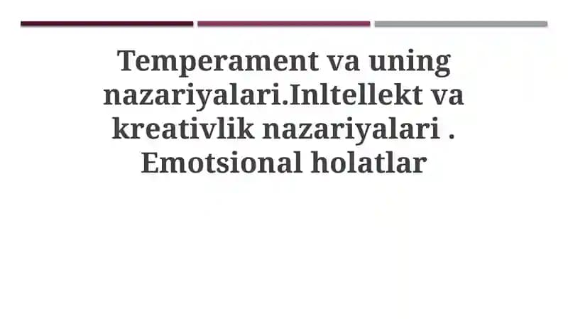 Temperament va uning nazariyalari