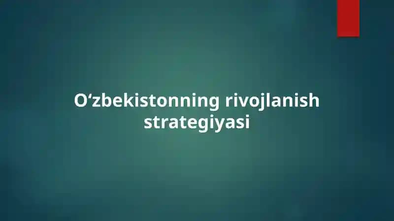 O‘zbekistonning rivojlanish strategiyasi
