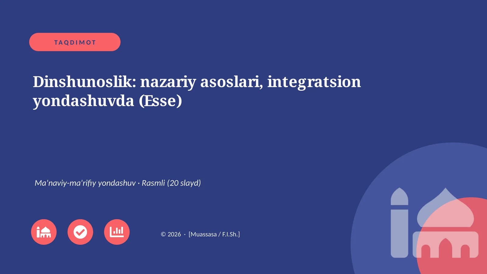 Dinshunoslik: nazariy asoslari, integratsion yondashuvda (Esse)