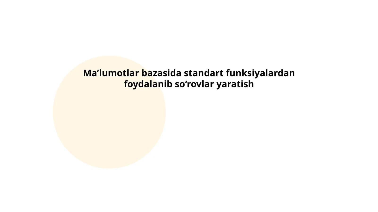 SELECT operatoridan foydalanish