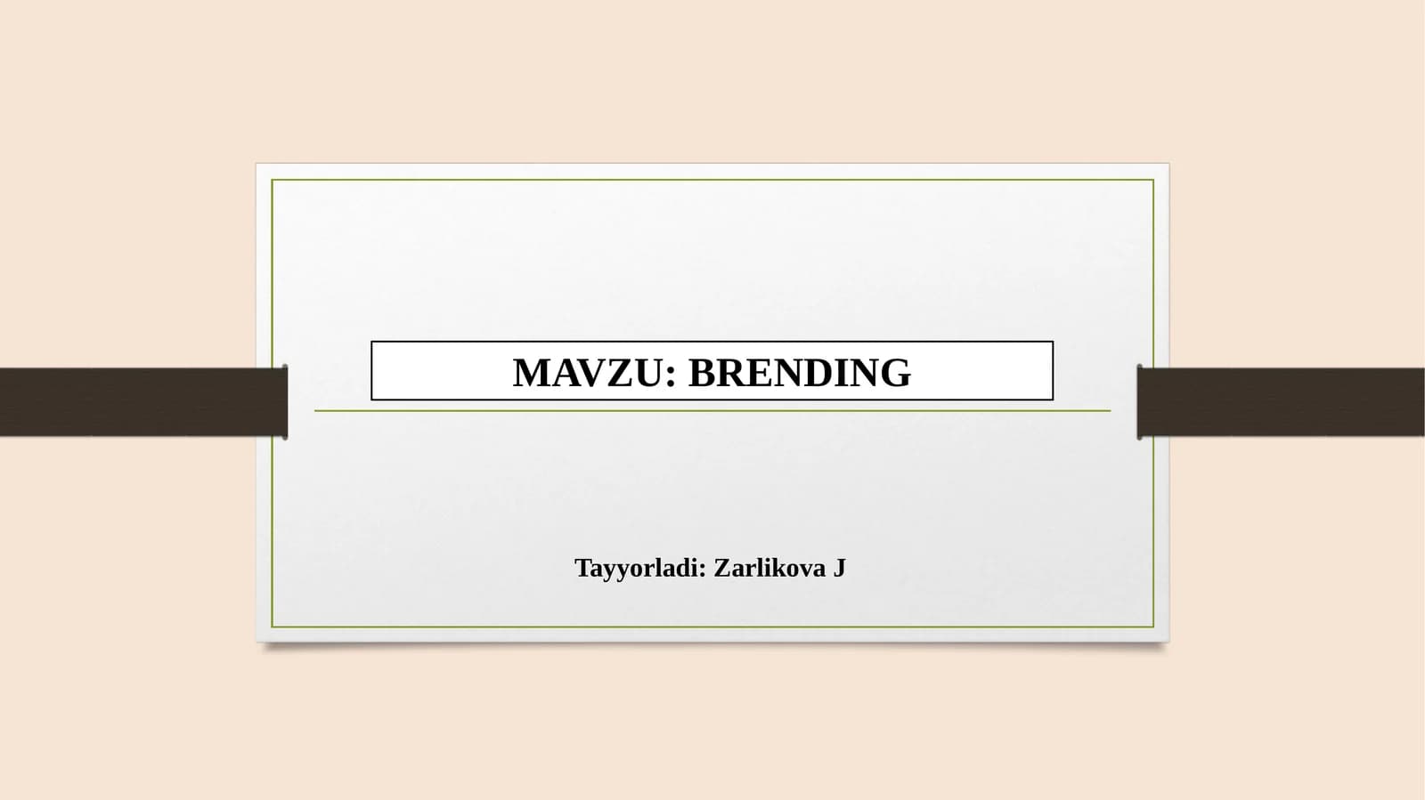 BRENDING mavzusi boyicha slayt 12 list
