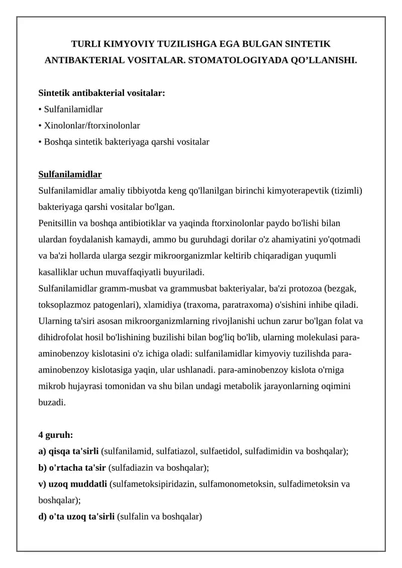 Sulfanilamidlar
