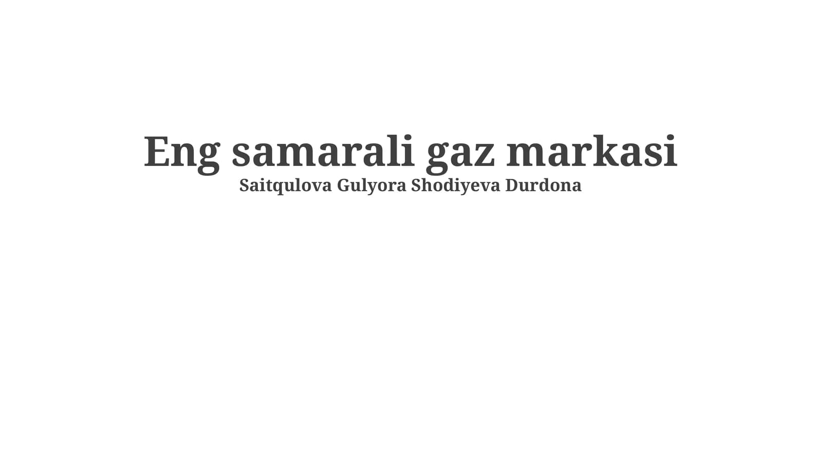 Eng Samarali Gaz Markasi