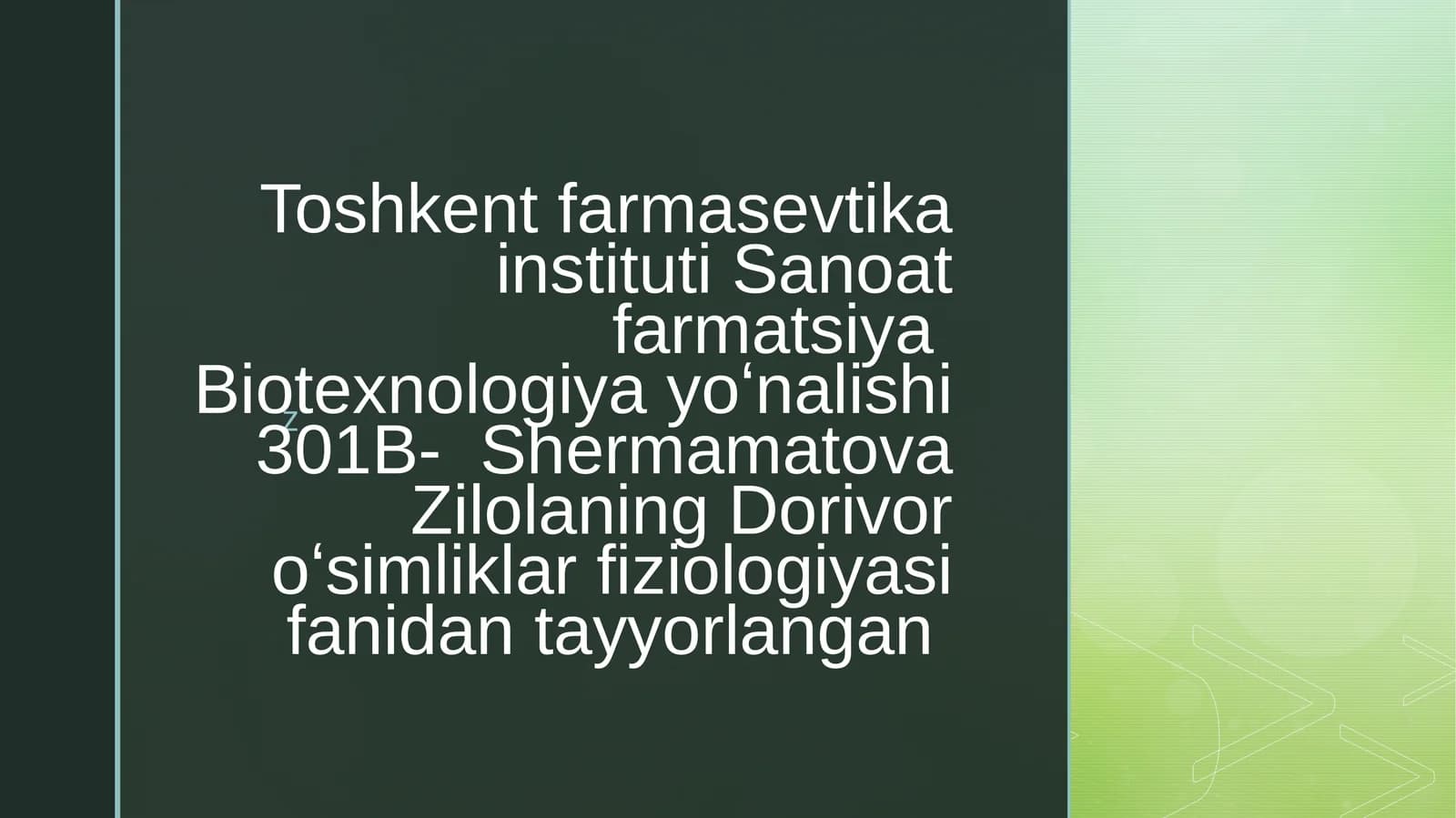 Fotosintezning sofmahsul dorligi