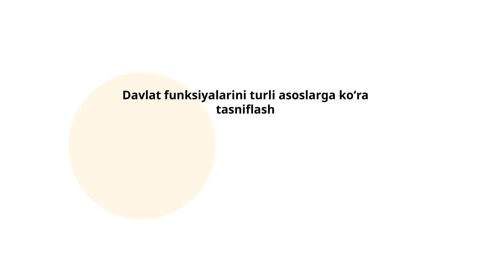Davlat funksiyalarini turli asoslarga koʻra tasniflash