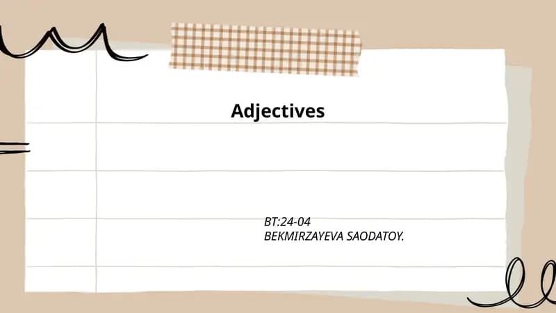 Types of Adjectives