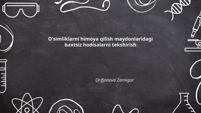 O'simliklarni himoya qilishda xavfsizlik tadbirlari