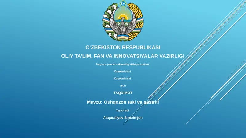 Oshqozon raki va gastriti