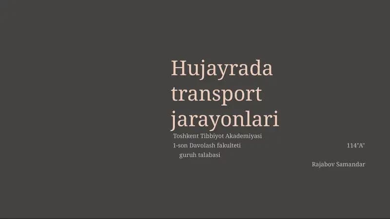 Diffuziya va osmos