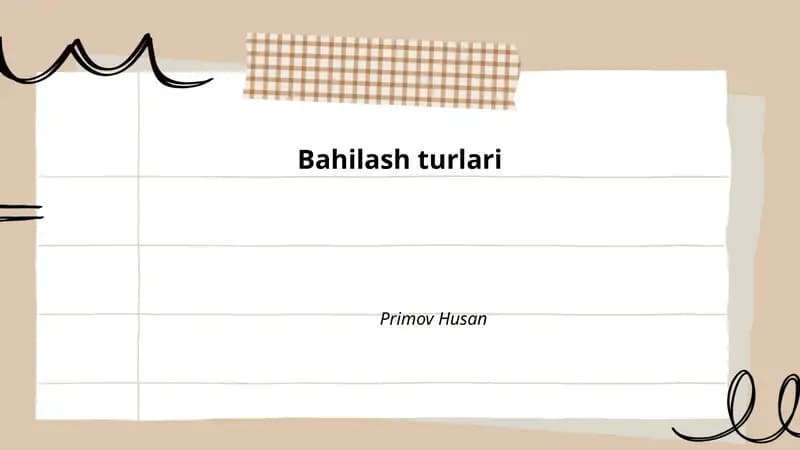 Bahilash turlari
