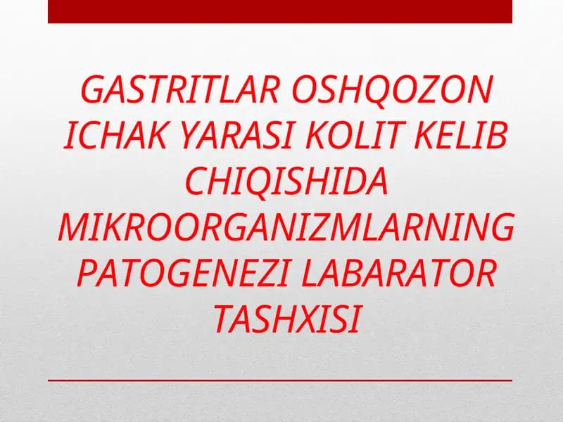 Gastritning asosiy sabablari va belgilari