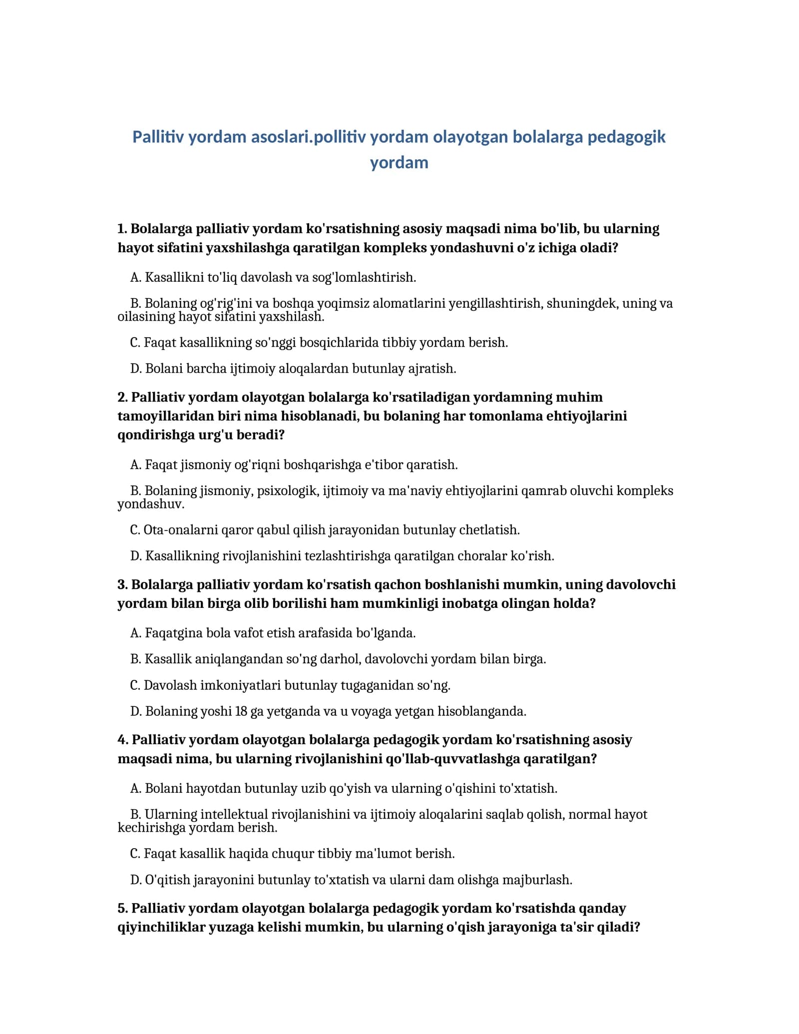 Pallitiv yordam asoslari