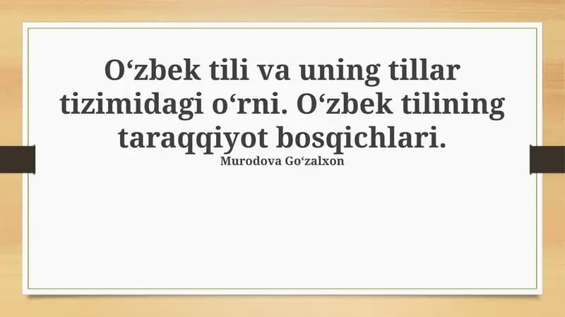 Oʻzbek tilining dialektlari va lahjalari