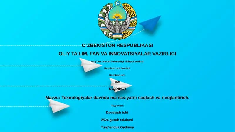 Texnologiyalar davrida ma'naviyatni saqlash va rivojlantirish
