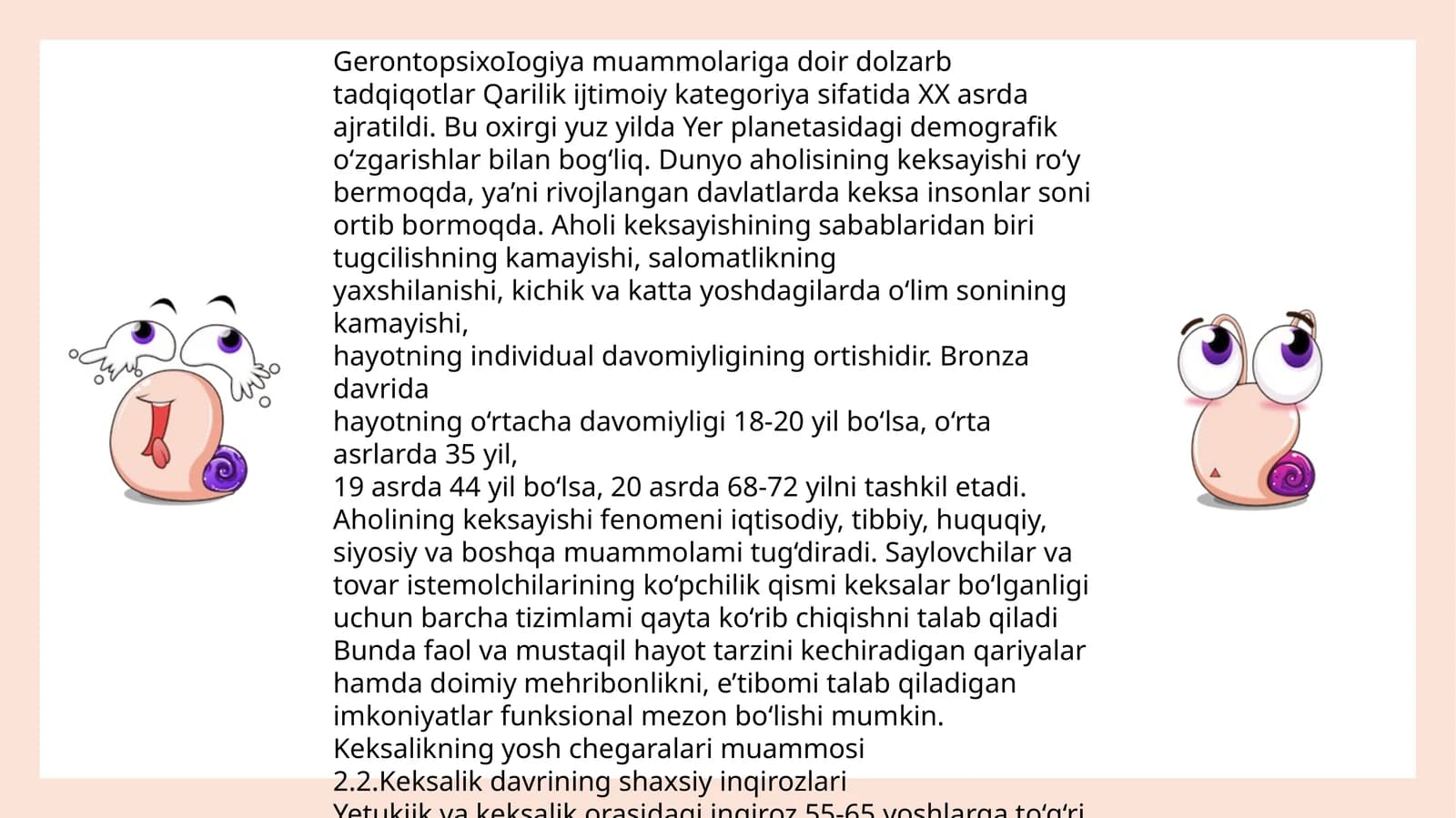 Gerontopsixologiya muammolariga doir dolzarb tadqiqotlar