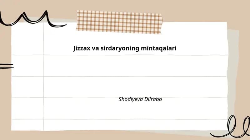 Jizzax va Sirdaryoning mintaqalari