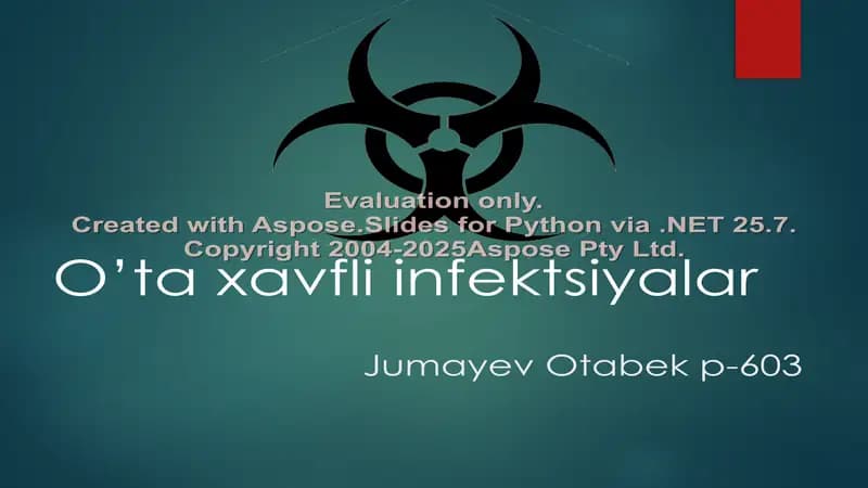 O’ta xavfli infektsiyalar