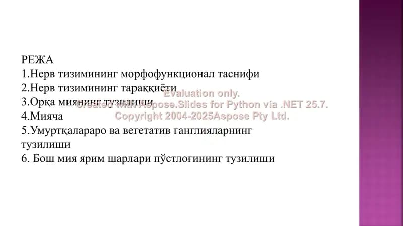 Нерв тизимининг морфофункционал таснифи