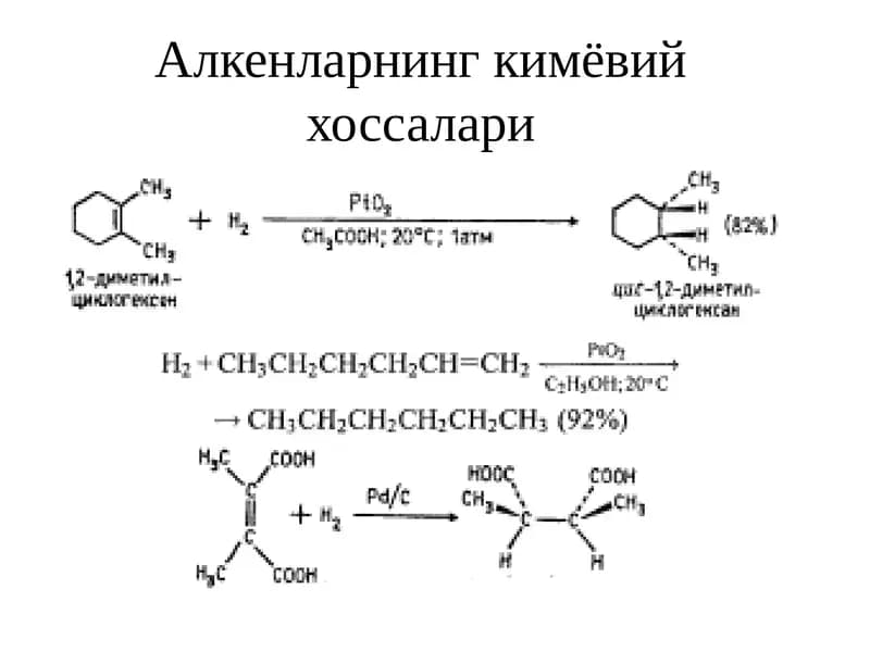 Alkenlarning kimiyo