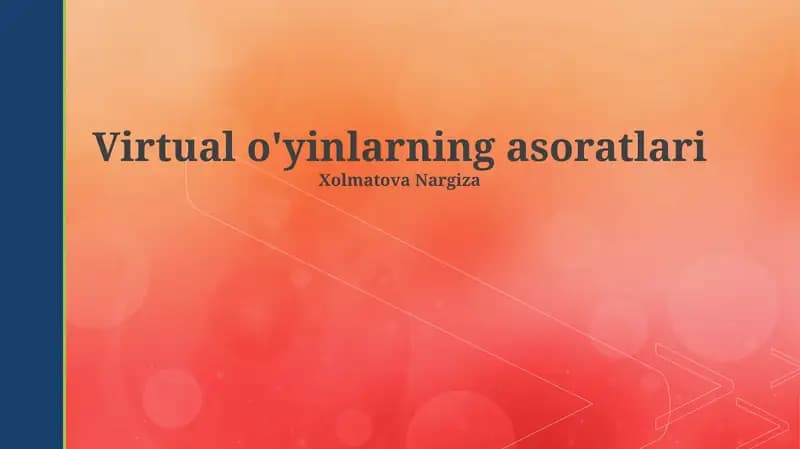 Virtual o'yinlarning asoratlari