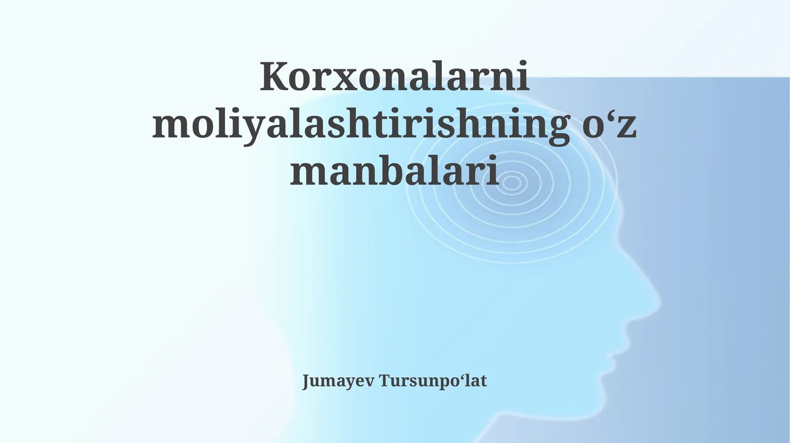 Korxonalarni moliyalashtirishning oʻz manbalari