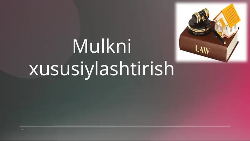 Mulkni xususiylashtirish