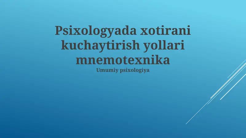 Xotirani kuchaytirish mnemotexnikasi