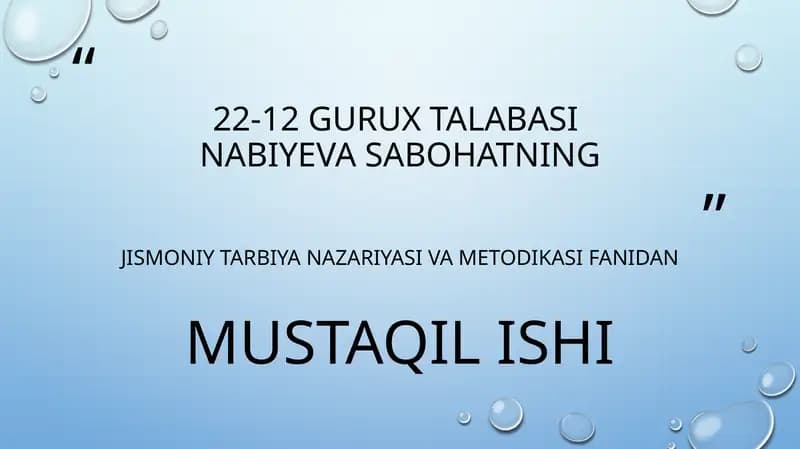 Jismoniy tarbiya