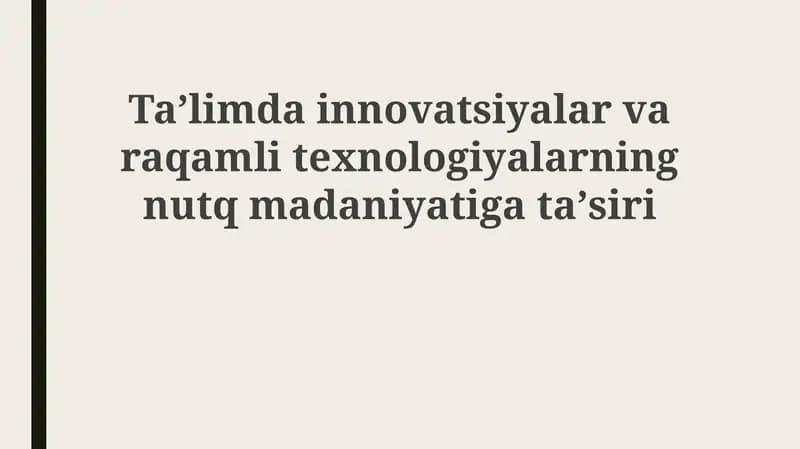 Raqamli inqilob va nutq madaniyati