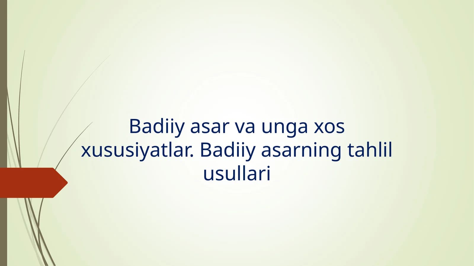 Badiiy tahlil asoslari