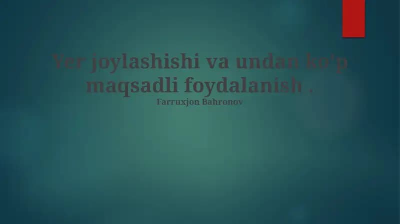 Ko'p maqsadli foydalanish imkoniyatlari