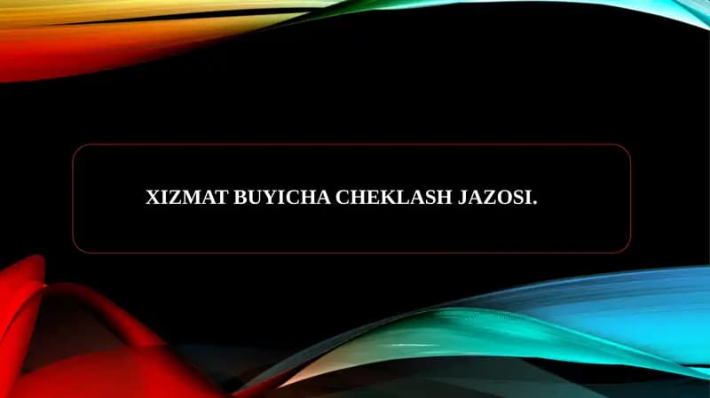 Xizmat bo'yicha cheklash jazosi