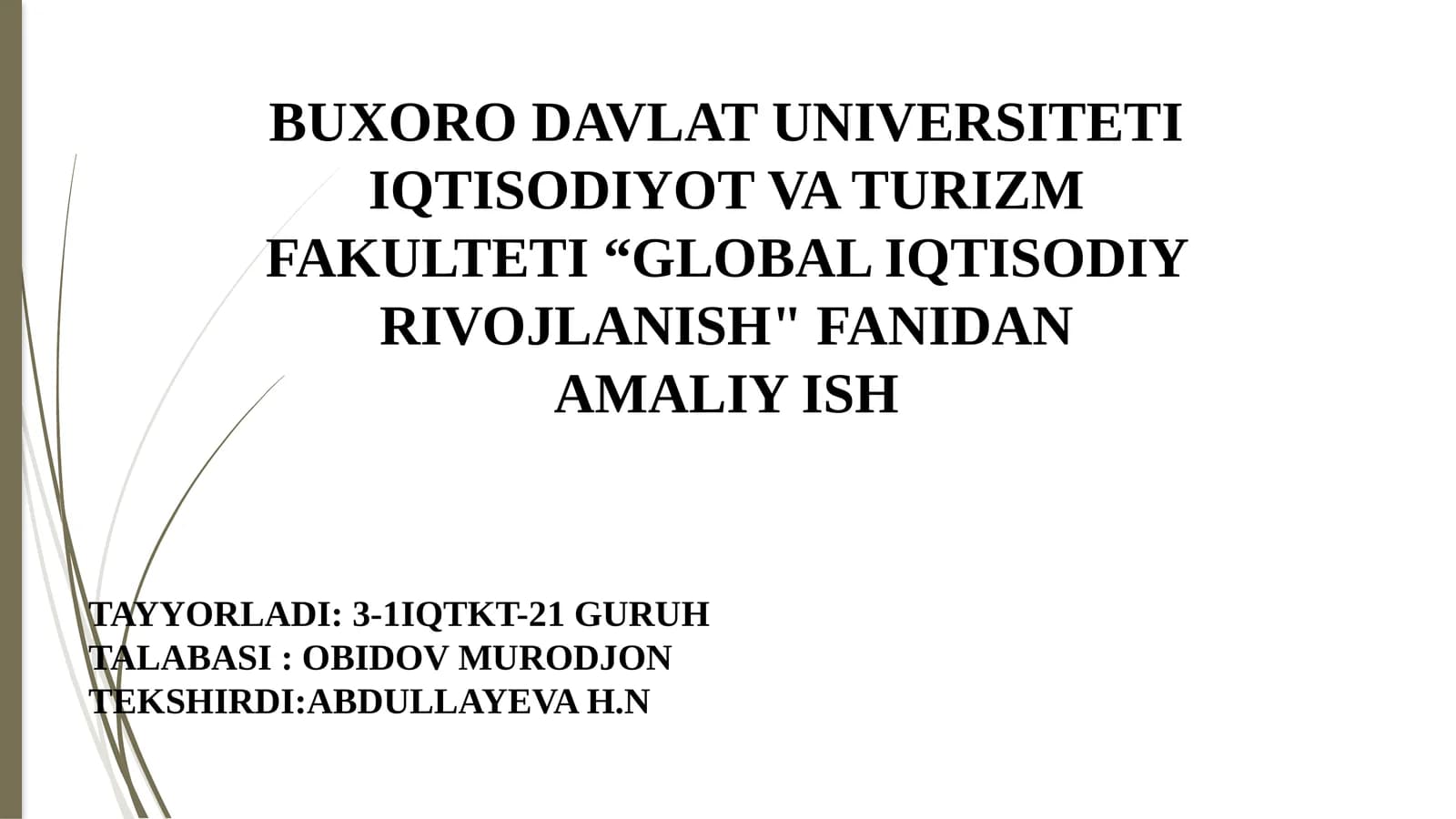 Global bozorlarning shakllanishi va ularning xususiyatlari