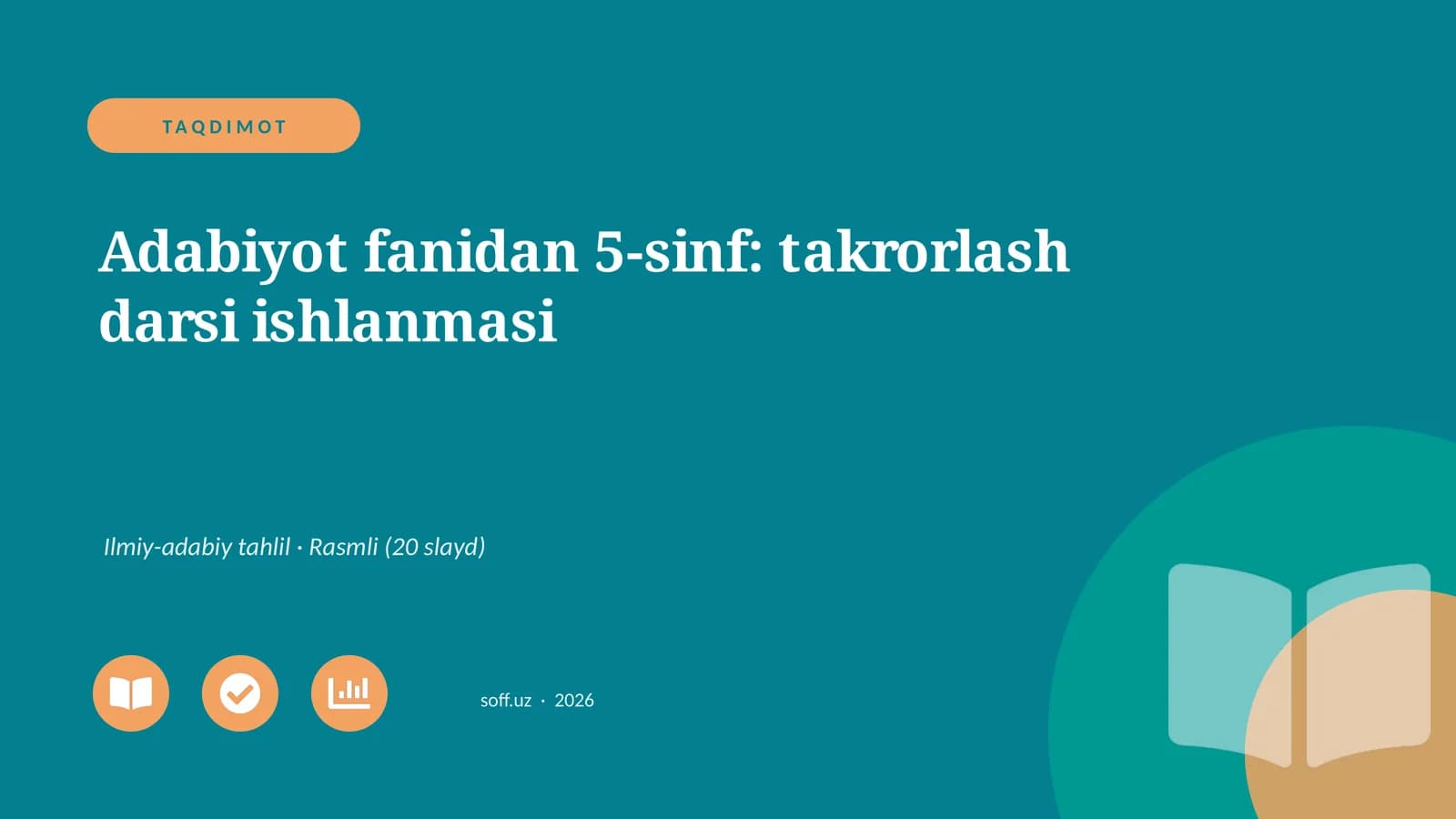 Adabiyot fanidan 5-sinf: takrorlash darsi ishlanmasi