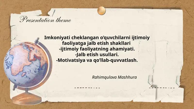 Imkoniyati cheklangan o’quvchilarni ijtimoiy faoliyatga jalb etish shakllari