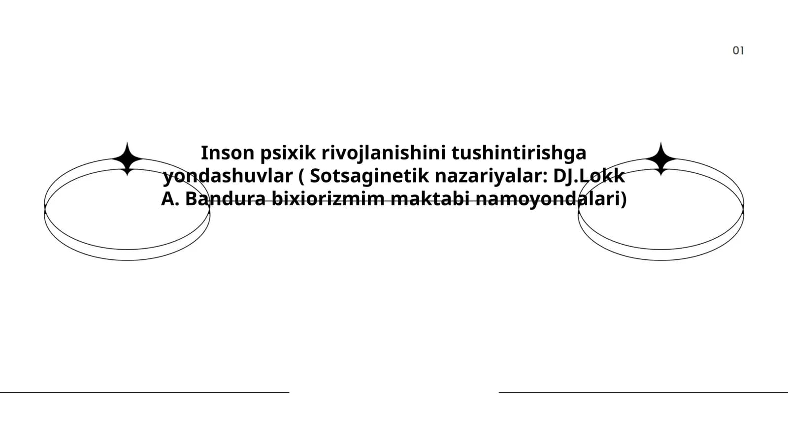 Inson psixik rivojlanishini tushintirishga yondashuvlar ( Sotsaginetik nazariyalar: DJ.Lokk A. Bandura bixiorizmim maktabi namoyondalari)