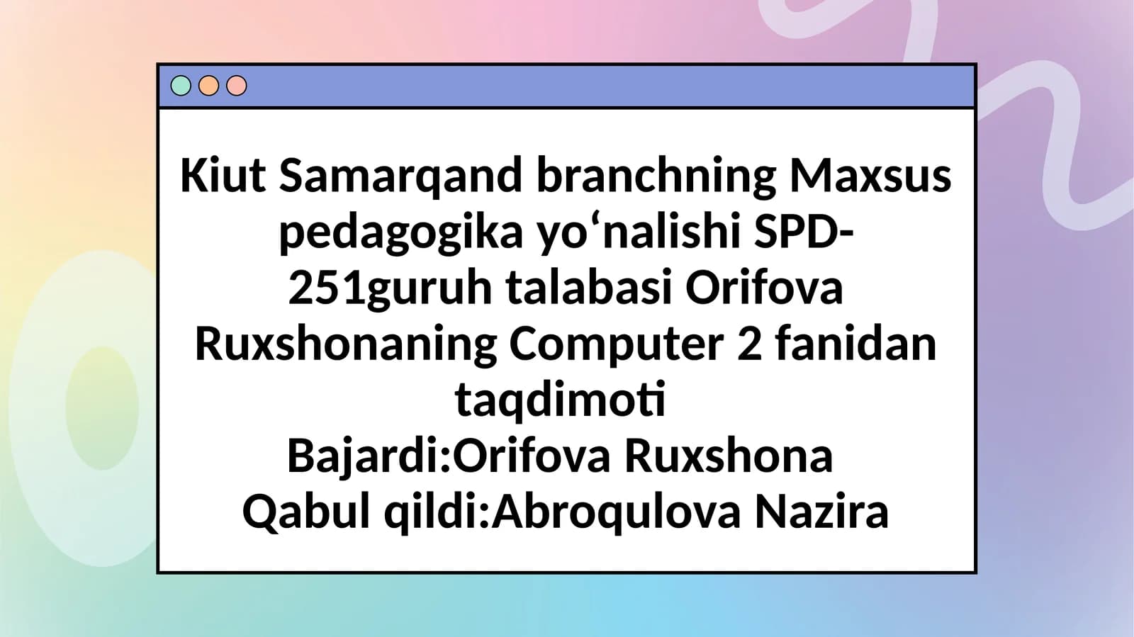 Ma’lumotlarni qayta ishlashda 3D obyektlarini yaratish