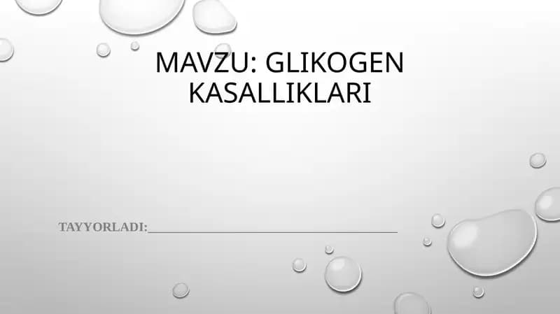 Glikogenkasalliklari