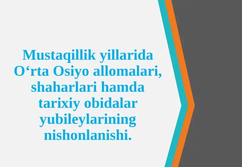O‘rta Osiyo allomalari, shaharlari va tarixiy obidalari yubileyi, Kirish