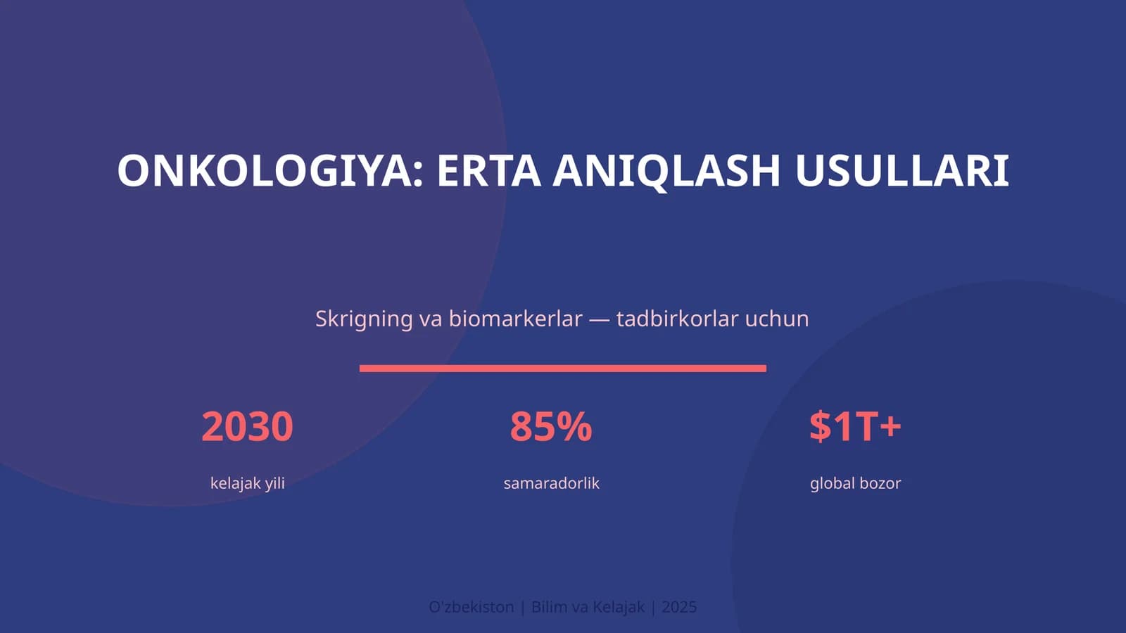 Onkologiya: ERTA ANIQLASH USULLARI