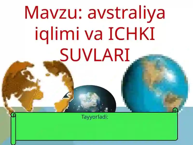 Avstraliya iqlimi ichki suvlari